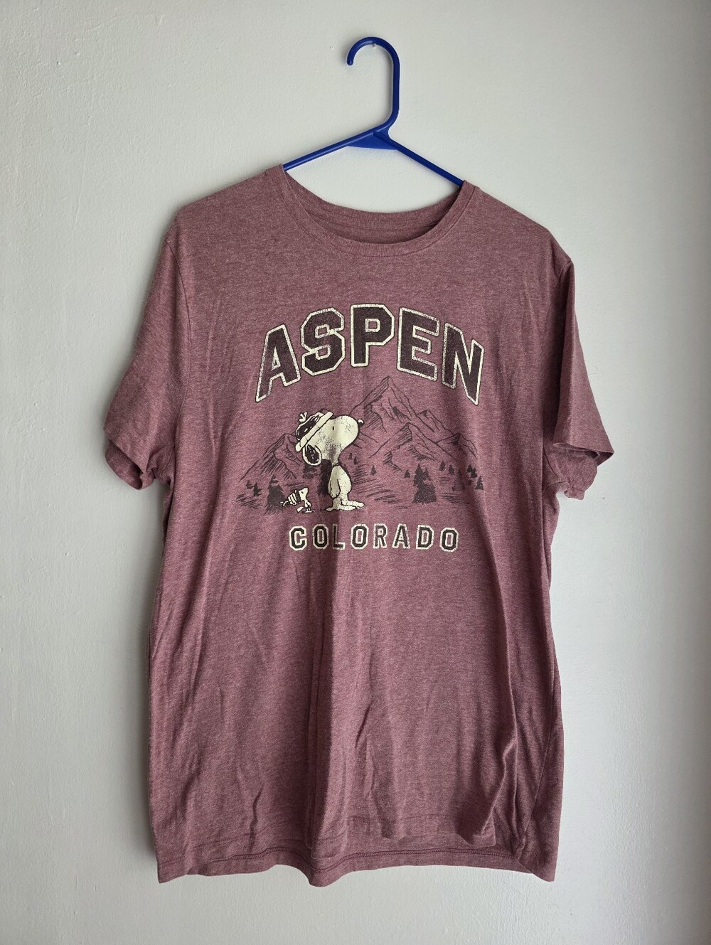 Goodfellow X Peanuts Crewneck Heather Red Aspen Colorado Graphic Tee Snoopy